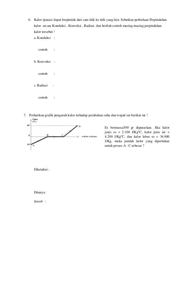 Soal Ulangan Tengah Semester (UTS) IPA(fisika) SMP Kelas 7 