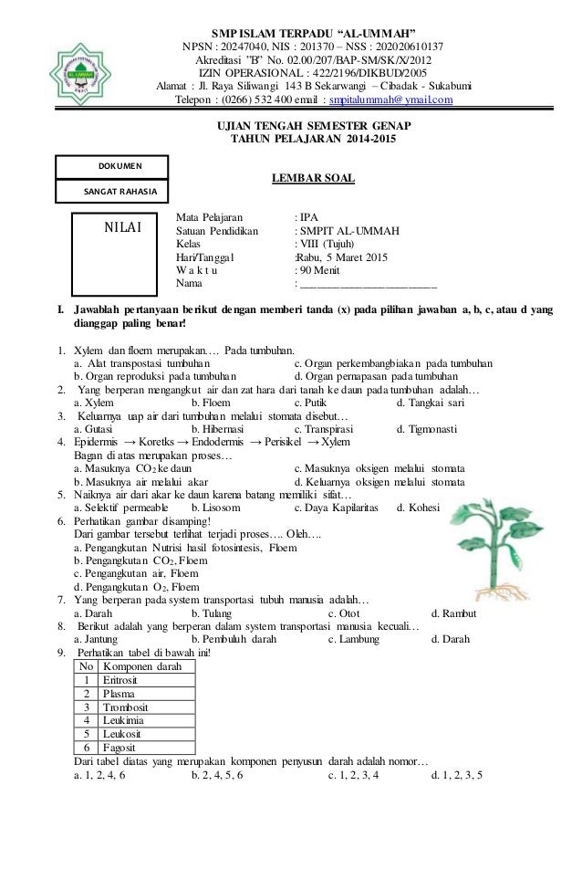 Uts Semester Genap Kelas 8