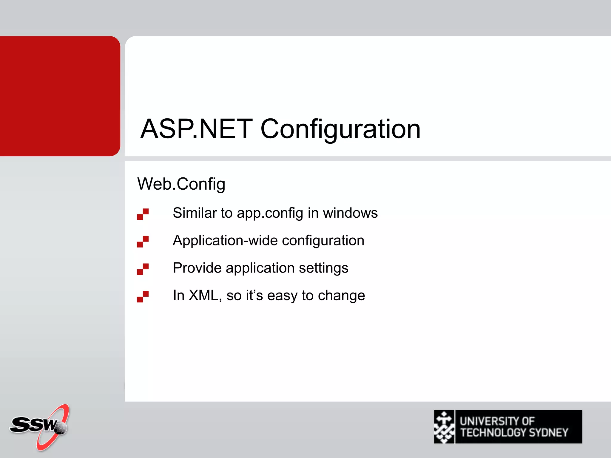 ASP.NET PostbacksA Page Postback is:Where the client communicates back to the server, Through the page that was originally served. The post back is a submission of the Form element.