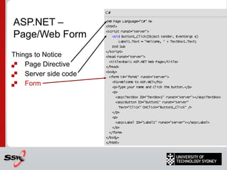 2 Types of Projects – 1 – Web SiteWeb SiteDon’t use this, here for compatibility onlyFile  > New > Web SiteEach page is dynamically loaded into memorySlow on first load after deploymentNo need to recompile for code change