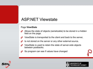 ASP.NET – Page Life Cycle Stages (SILVER-U) 3) Page InitializationControls on the page are availableEach control's UniqueID property is set. Themes are applied to the page. If the current request is a postback, the postback data has not yet been loaded and control property values have not been restored to the values from view state.