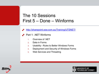 Session 6: ASP. NET The course ten sessions – Overview so far