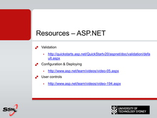 ASP.NET 2: Themes & SkinsFor Example:<asp:button ID=“btnNew”With css (before skin files were around):<asp:button ID=“btnNew”runat=“server”cssclass=“blueBlackButton”/>.blueBlackButton {Background:lightblue;Color:Black; }