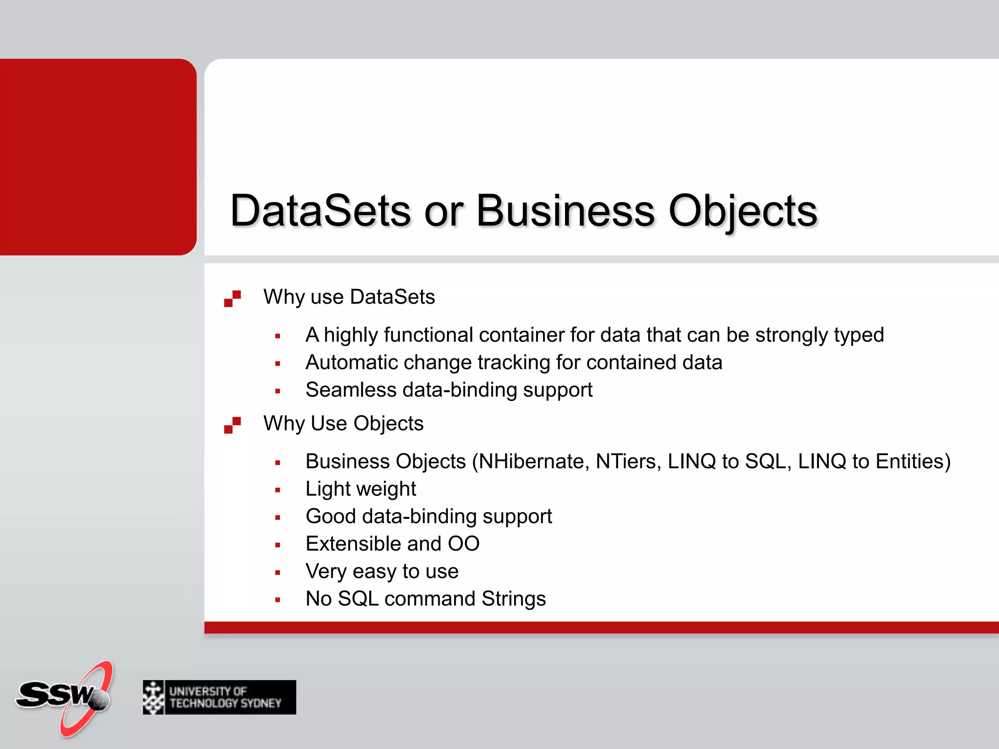 What is ADO.NET? Set of classes that expose data access services to the .NET programmerADO.NET provides a rich set of components for creating distributed, data-sharing applicationsIt is an integral part of the .NET Framework, providing access to relational data, XML, and application data