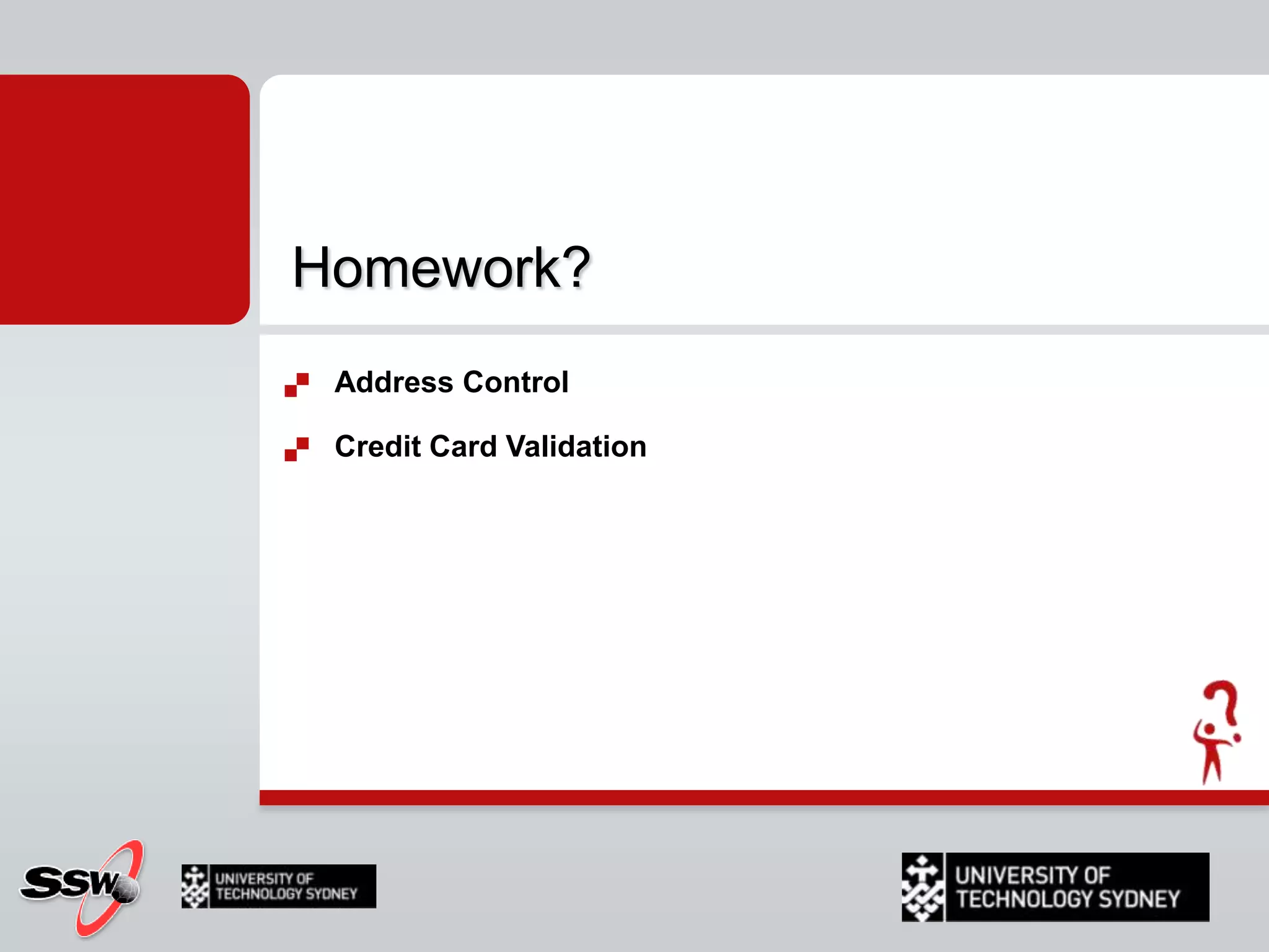 Homework?Address Control