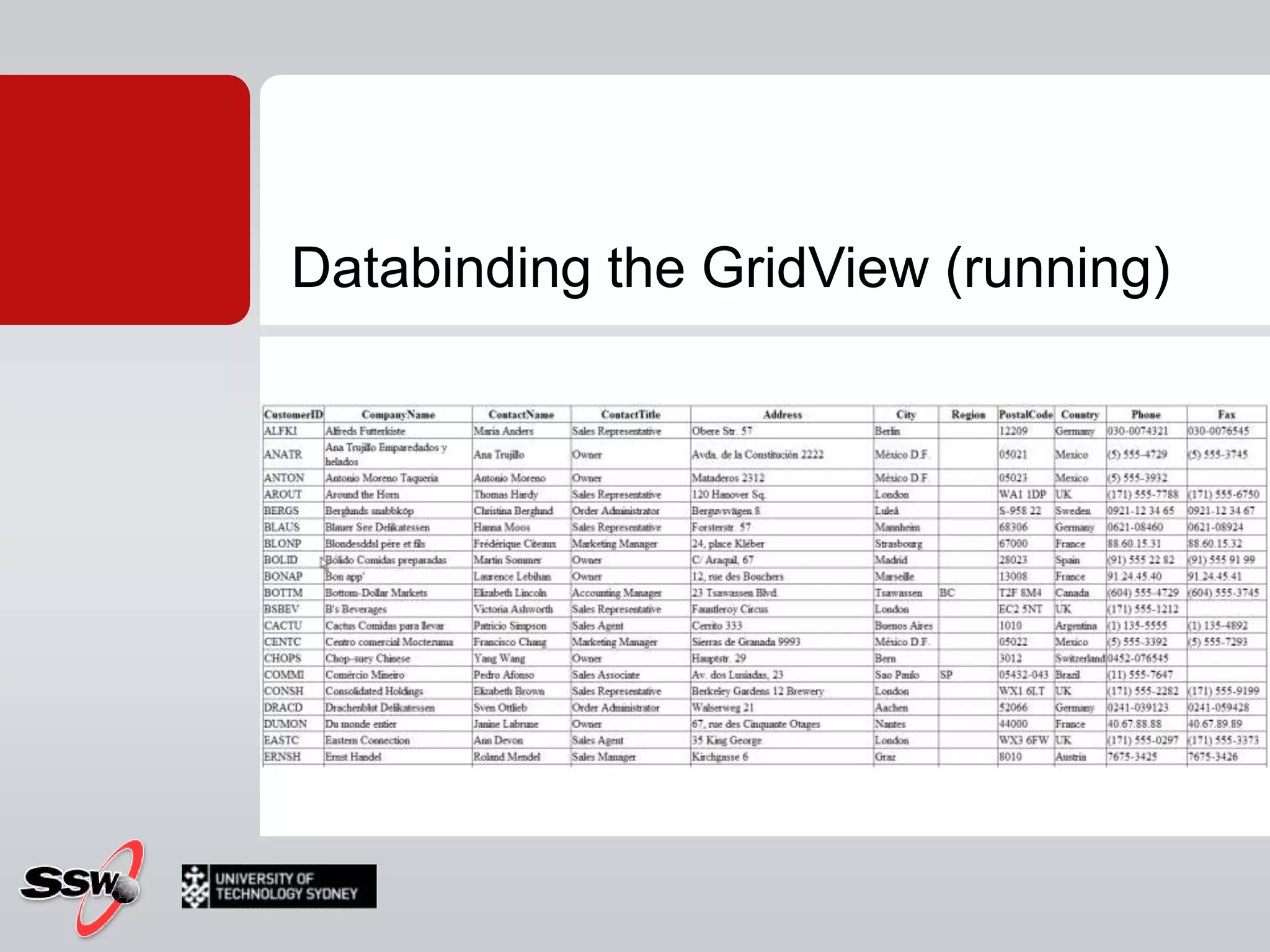 Databinding the GridView (designer)