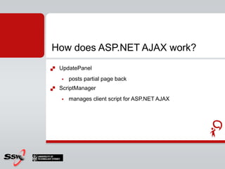 How does AJAX work?Page loads up [23KB]Parts of the page uses javascript to send a request to the webserver/webservice asking for some data [3 KB]The javascript on the page then renders the returned data on the current page without needing to refresh the whole page[8 KB]