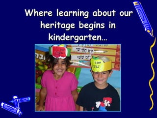  Where learning about our heritage begins in kindergarten… 
