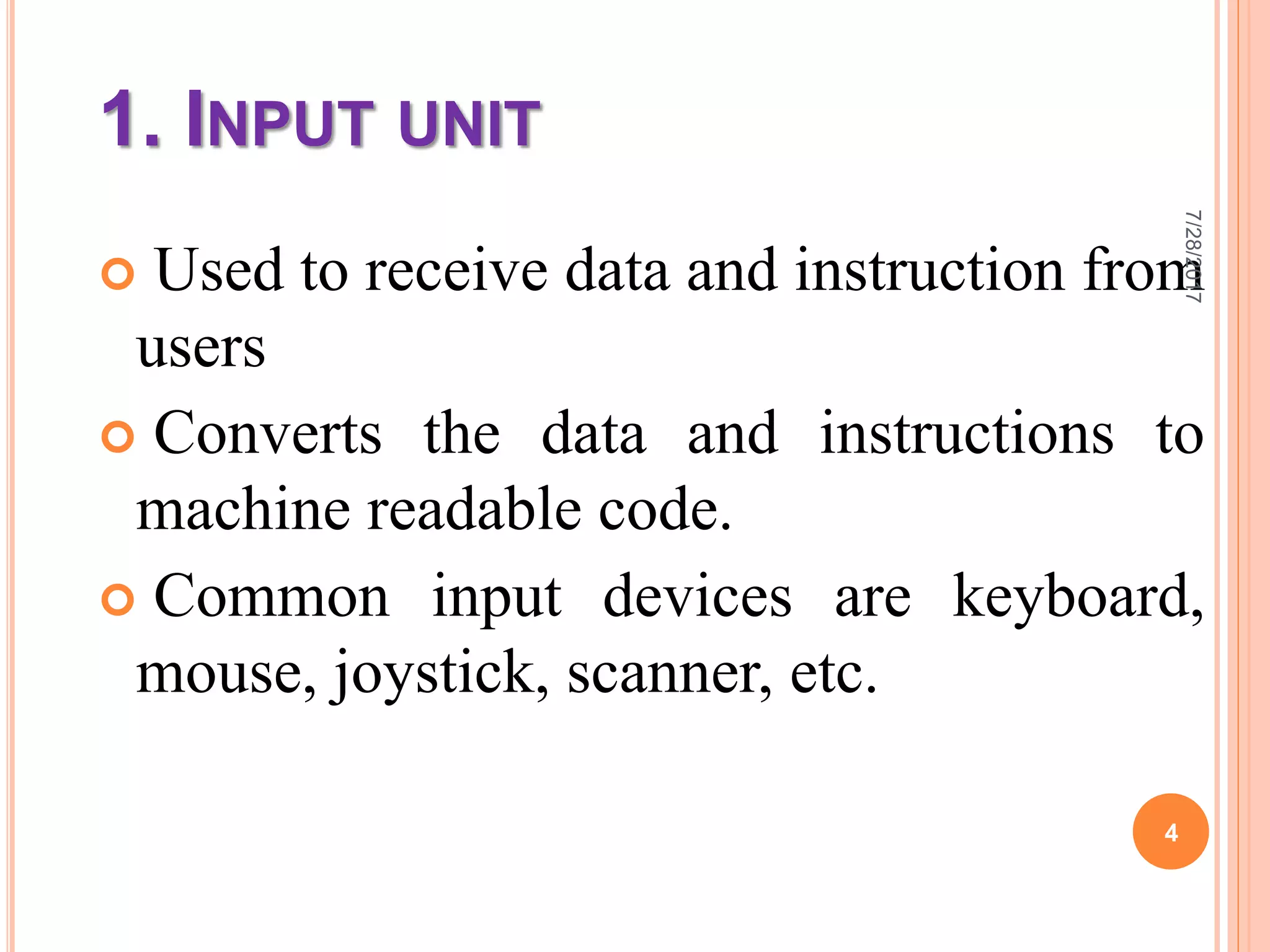 Building Block Diagram of Computer | Process of CPU | Input unit ...