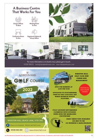 17
Let The Uttoxeter & Cheadle Voice take your business to 13,000 local homes. To advertise, call 01538 751629 or 07733 466 970.
 