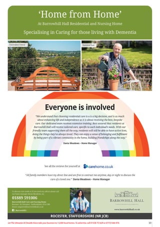 33
Let The Uttoxeter  Cheadle Voice take your business to 13,000 local homes. To advertise, call 01538 751629 or 07733 466 970.
 