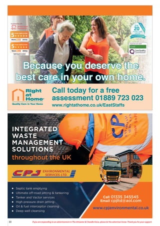 30 If you are responding to an advertisement in The Uttoxeter & Cheadle Voice, please let the advertiser know. Thank you for your support.
 