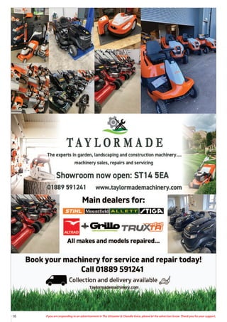 16 If you are responding to an advertisement in The Uttoxeter & Cheadle Voice, please let the advertiser know. Thank you for your support.
 