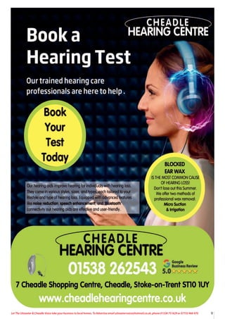 9
Let The Uttoxeter & Cheadle Voice take your business to local homes. To Advertise email uttoxetervoice@hotmail.co.uk, phone 01538 751629 or 07733 466 970
 