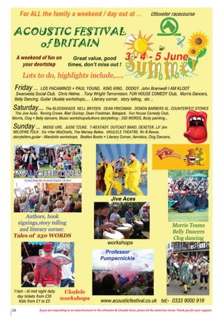 26 If you are responding to an advertisement in The Uttoxeter & Cheadle Voice, please let the advertiser know. Thank you for your support.
 