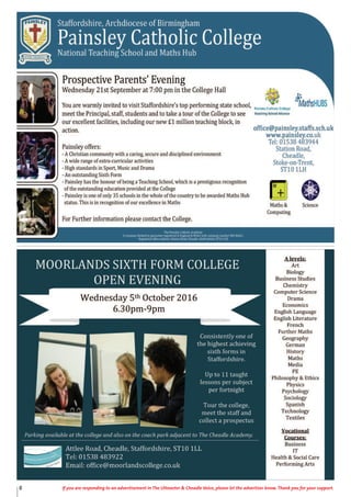 8 If you are responding to an advertisement in The Uttoxeter & Cheadle Voice, please let the advertiser know. Thank you for your support.
 