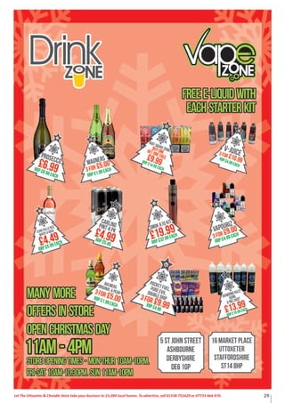 29Let The Uttoxeter & Cheadle Voice take your business to 15,000 local homes. To advertise, call 01538 751629 or 07733 466 970.
 
