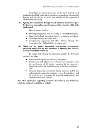 Kannur University Self Study Report for NAAC Accreditation (Cycle I ...