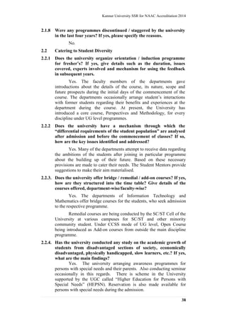 Kannur University Self Study Report for NAAC Accreditation (Cycle I ...