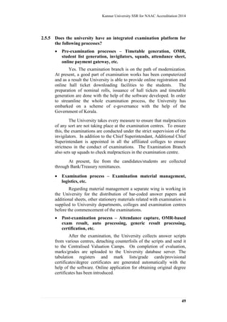 Kannur University Self Study Report for NAAC Accreditation (Cycle I ...