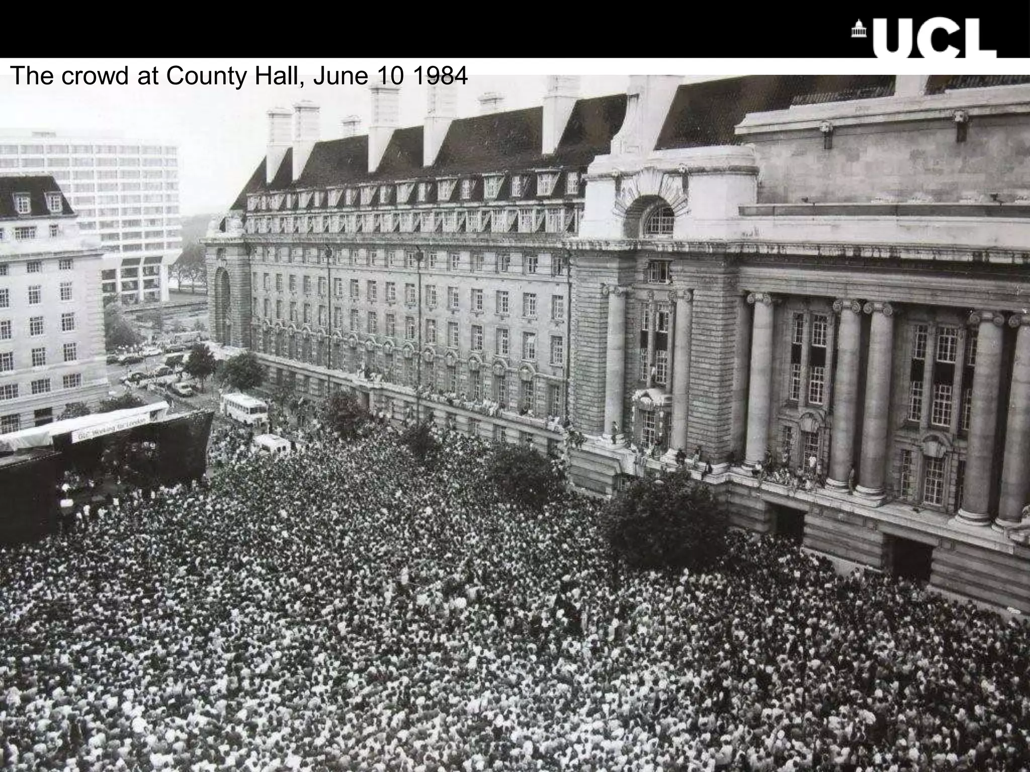 The crowd at County Hall, June 10 1984
 