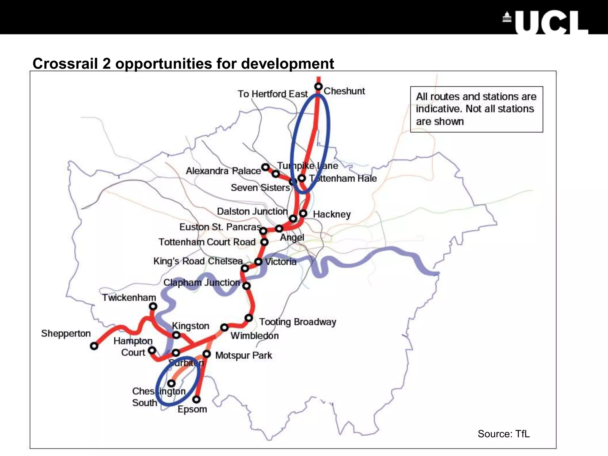 Crossrail 2 opportunities for development
Source: TfL
 