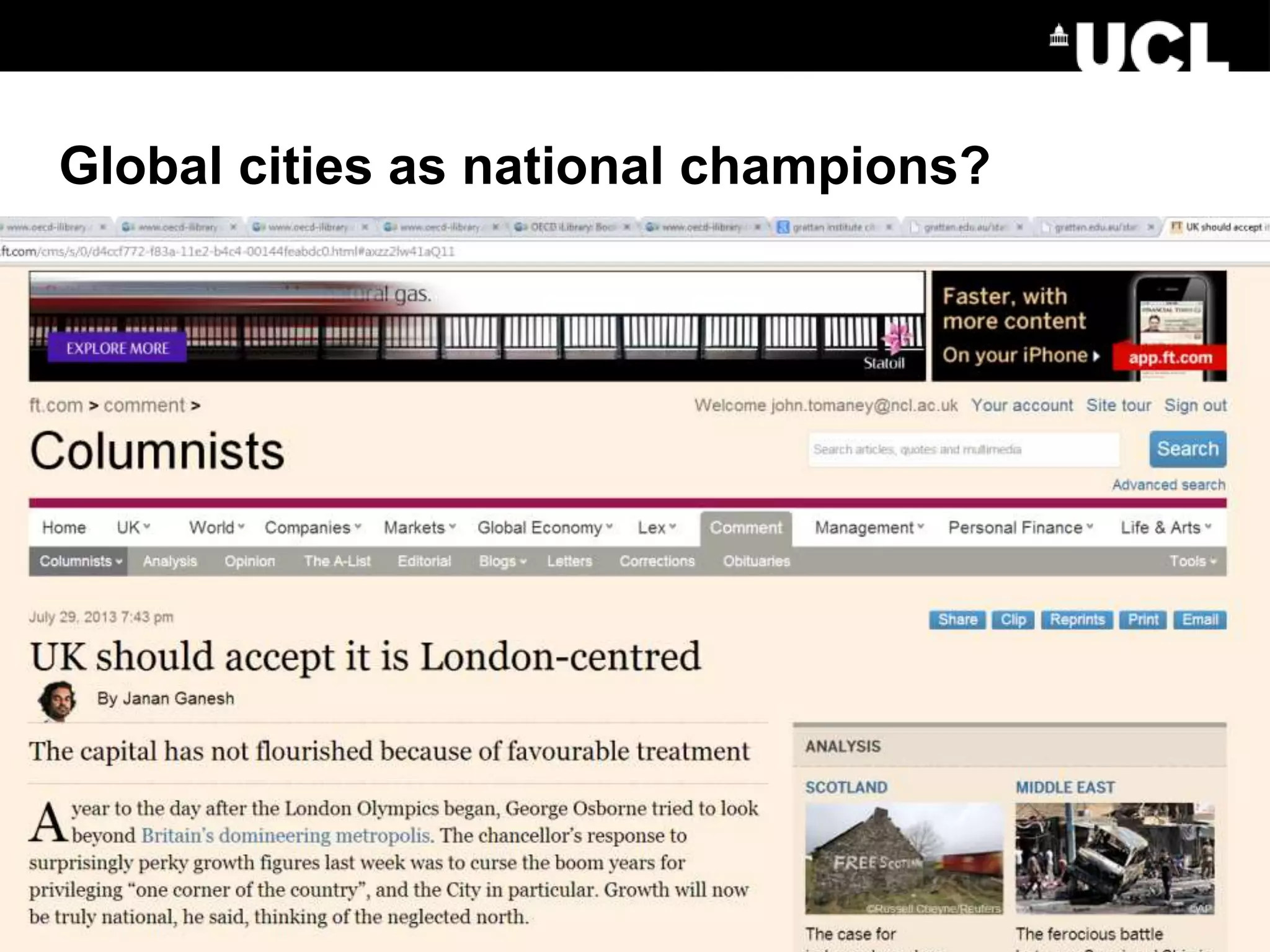 Global cities as national champions?
 