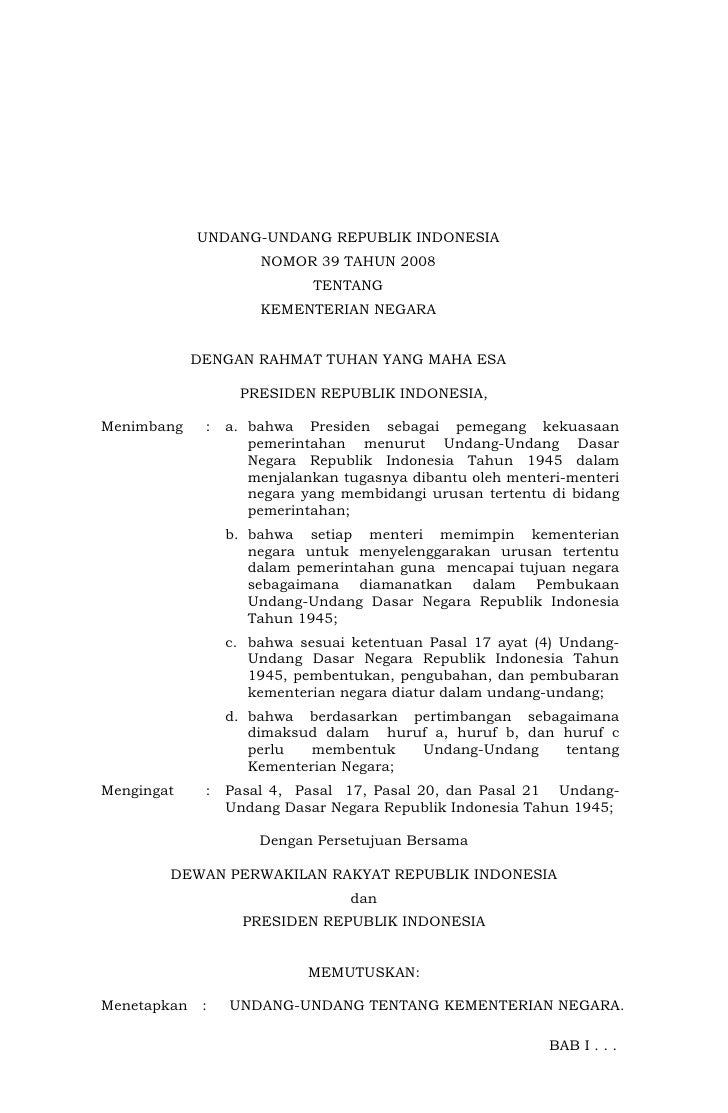 Uu 39 Tahun 2008