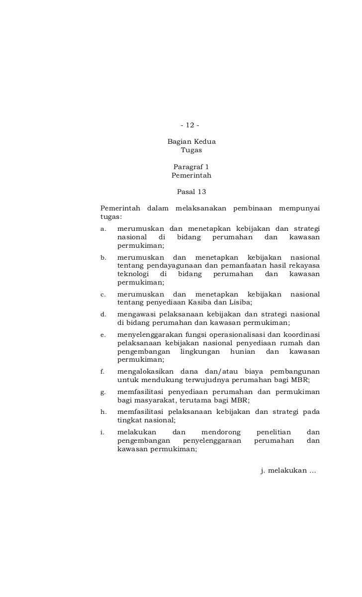 Undang-undang No. 1 Tahun 2011 tentang Perumahan dan ...