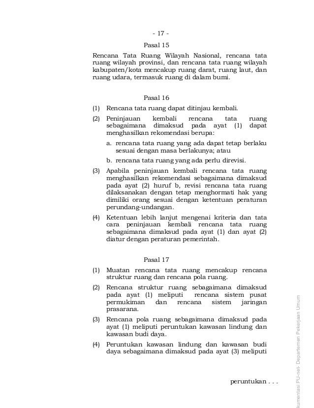  UU No 26 Tahun 2007 tentang Penataan Ruang