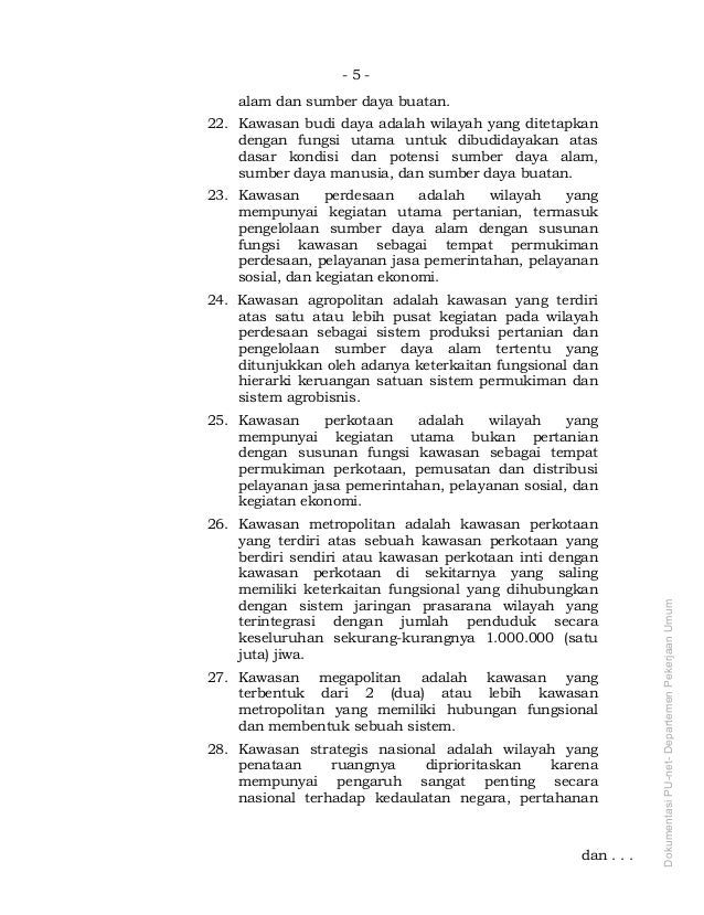  UU No 26 Tahun 2007 tentang Penataan Ruang