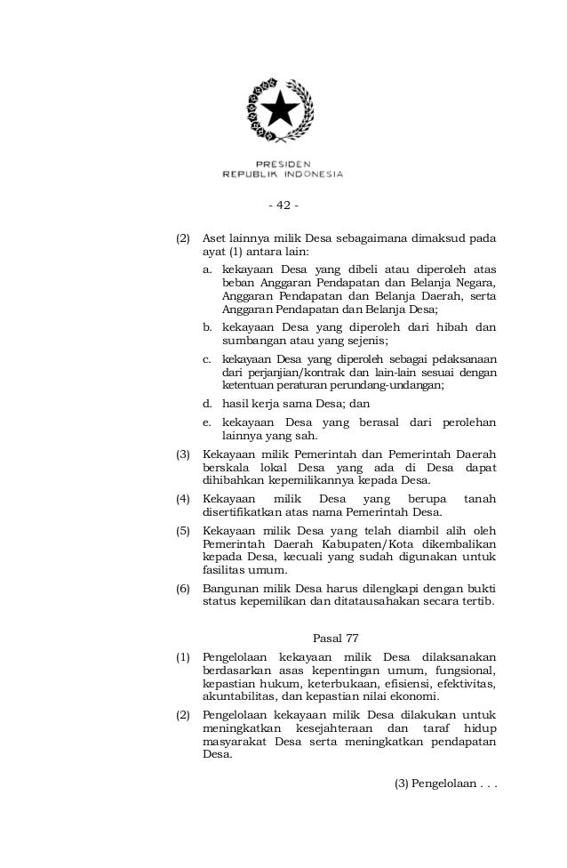 Undang Undang Desa No.6 Tahun 2014
