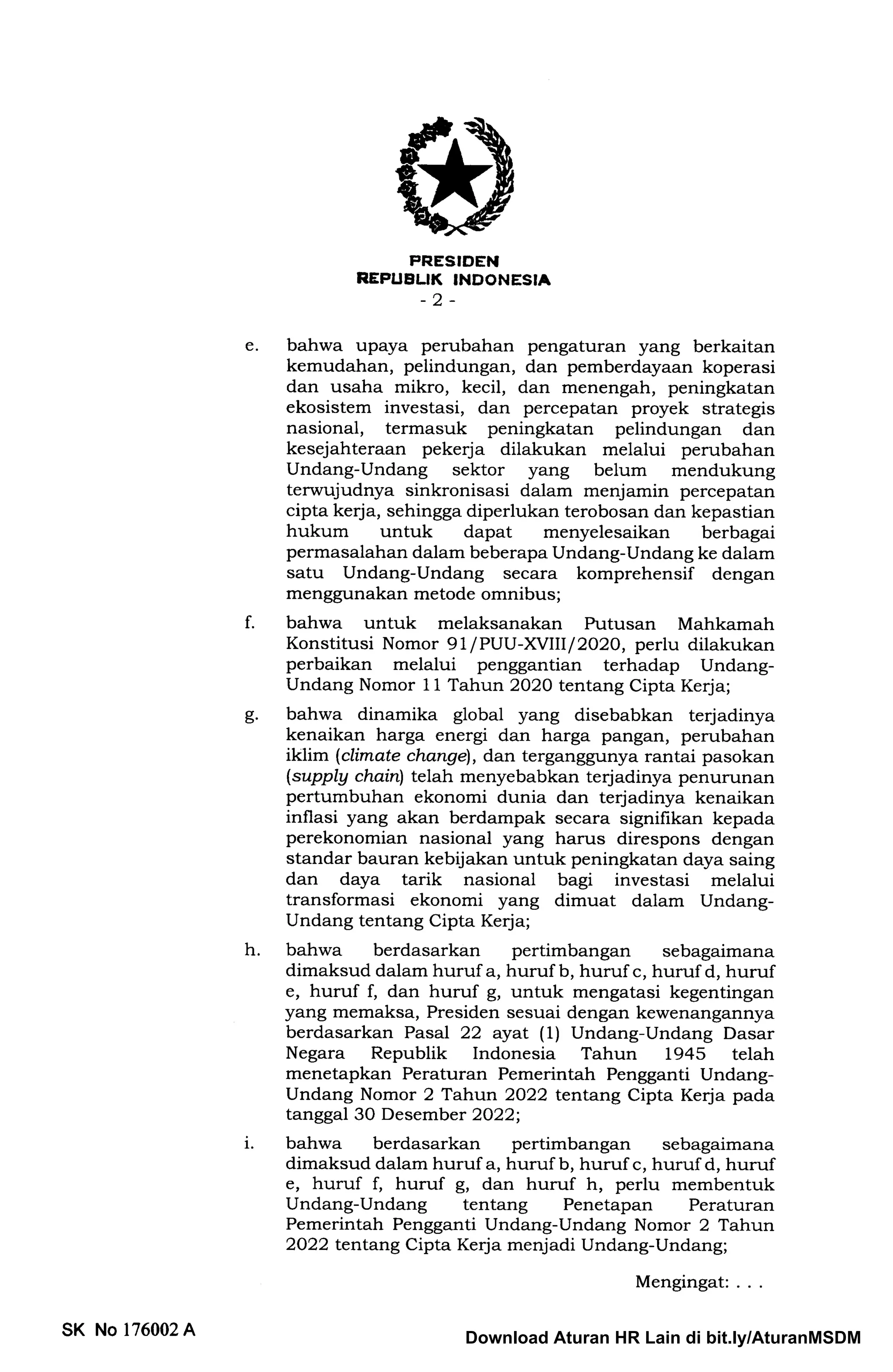 UU 06 2023 Tentang Cipta Kerja Kluster Ketenagakerja…