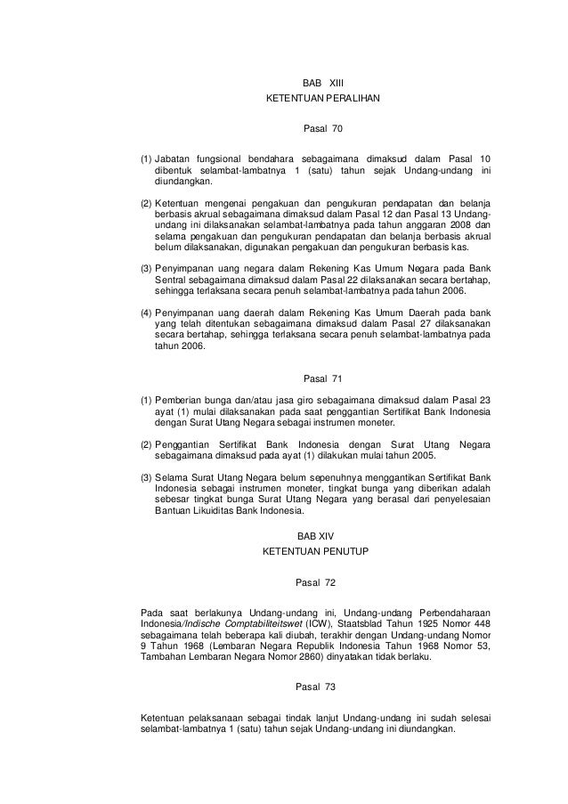 Undang Undang No 1 Tahun 2004 Tentang Perbendaharaan Negara