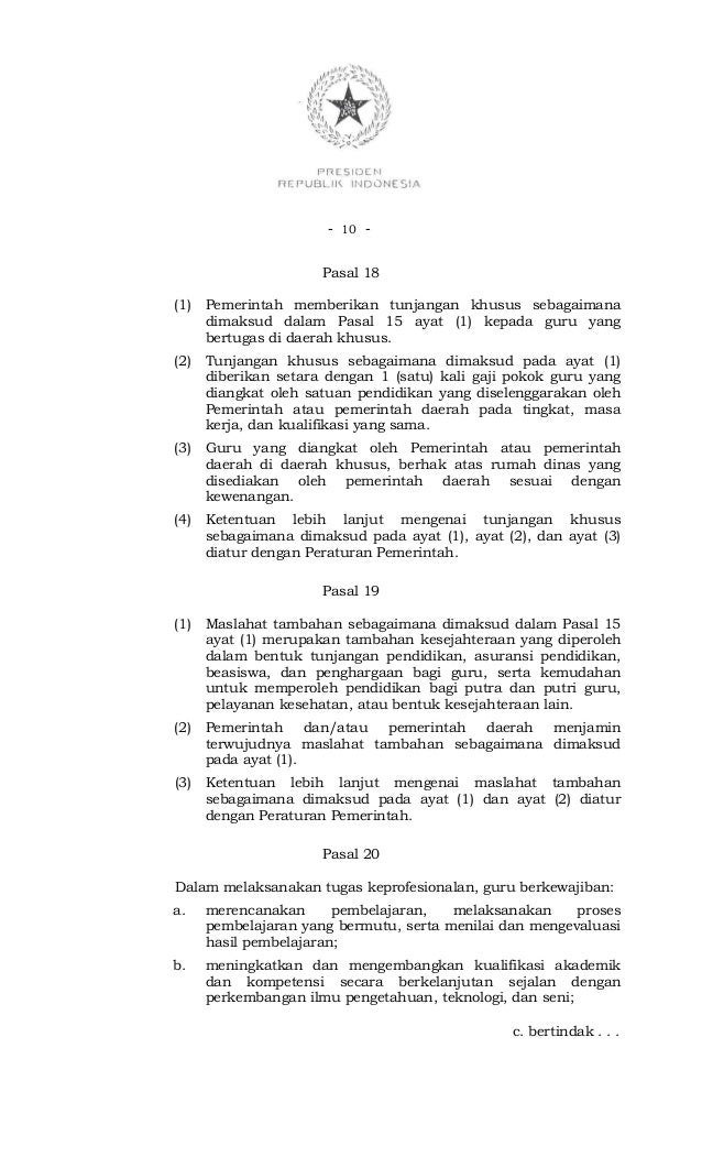 Uu No 14 Tahun 2005 Tentang Guru Dan Dosen