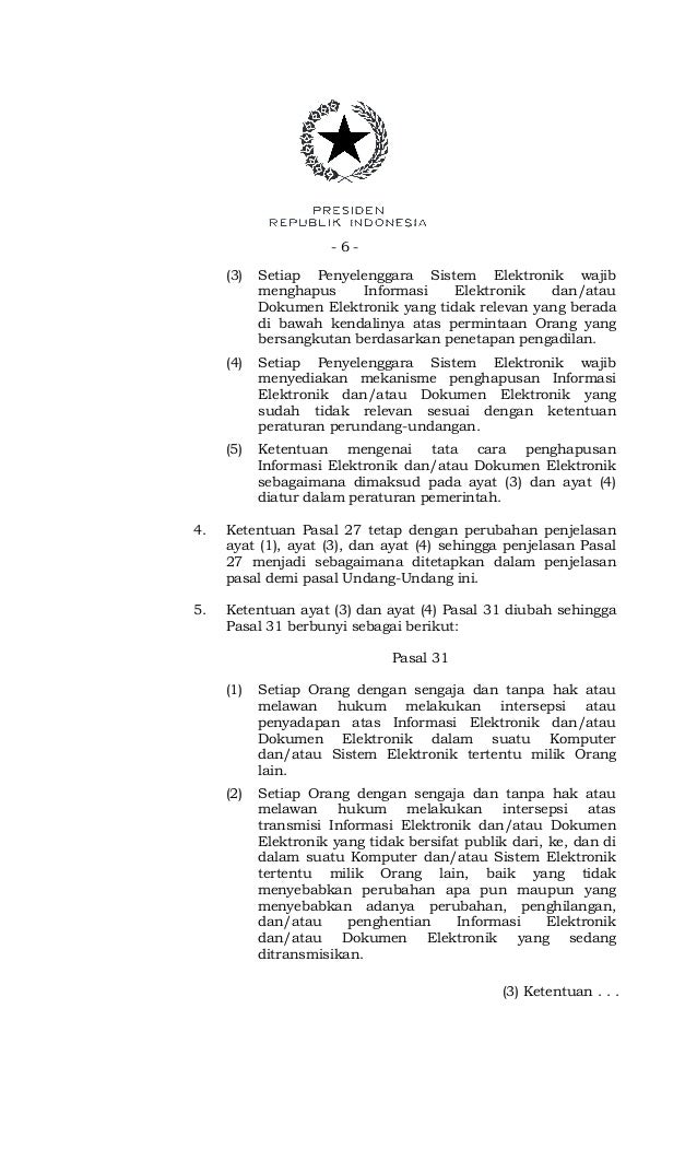 Uu 19 Tahun 2016 Revisi Uu Ite