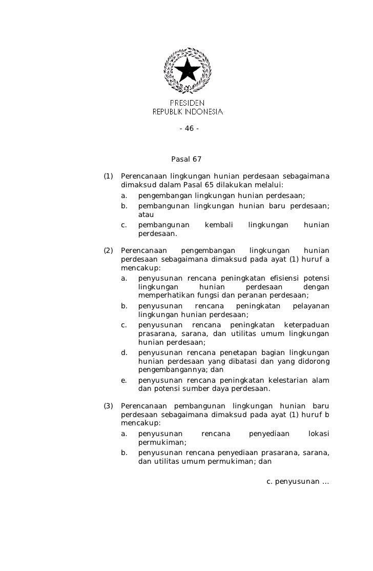 UU 1 Tahun 2011 tentang Perumahan dan Kawasan Permukiman
