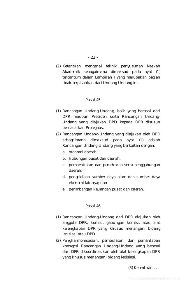 Uu 2011 Nomor 12 Pembentukan Peraturan Perundangan