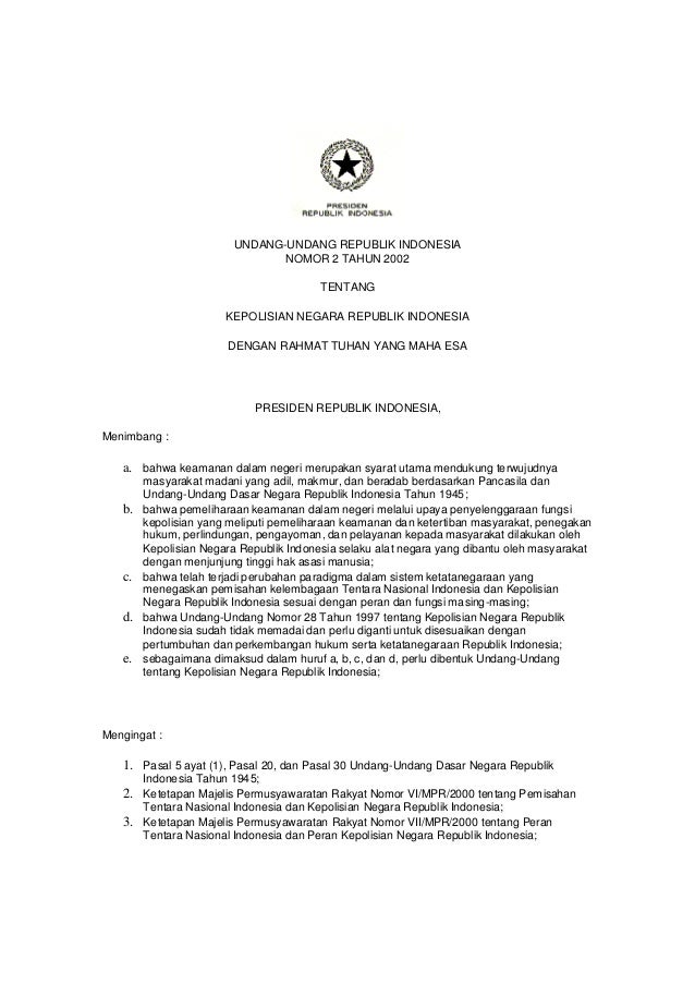 Uu 2 Tahun 2002