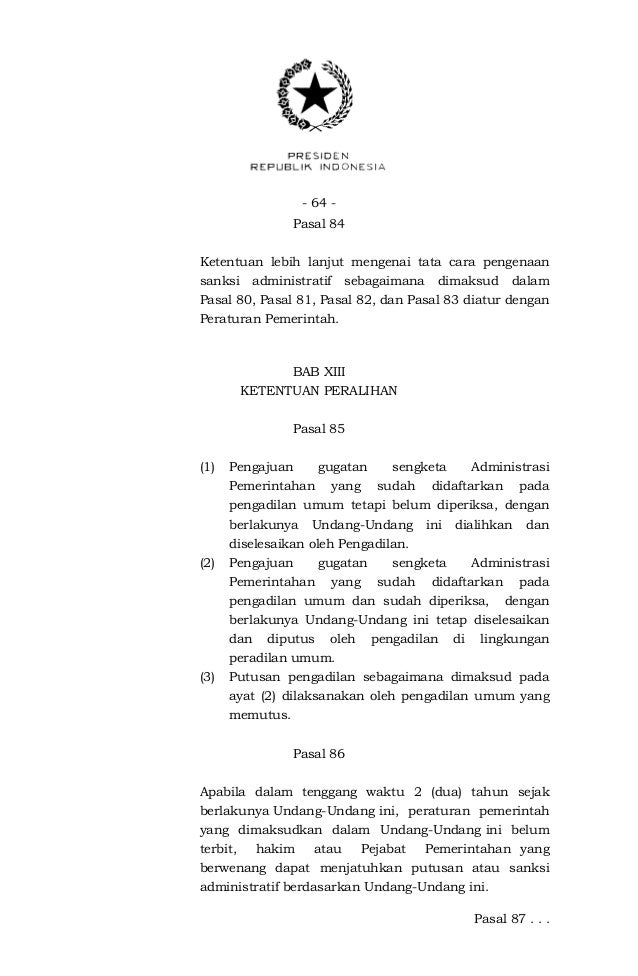 Uu No 30 Tahun 2014 Tentang Administrasi Pemerintahan