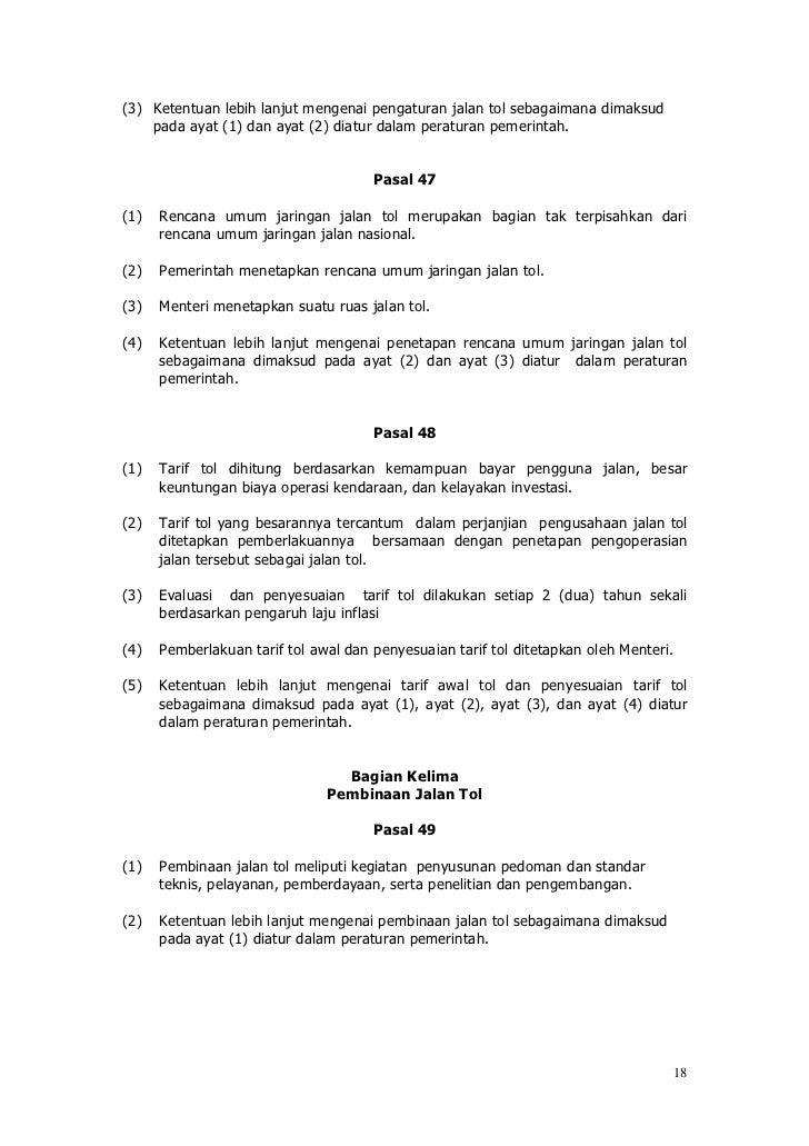 UU No. 38 Tahun 2004 tentang Jalan