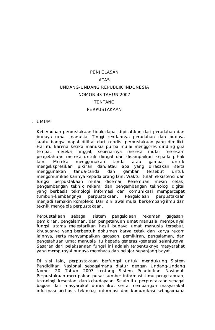 Undang Undang Perpustakaan Undang Undang Perpustakaan