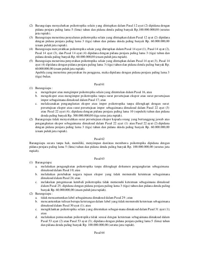 Uu No 5 Th 1997 Ttg Psikotropika