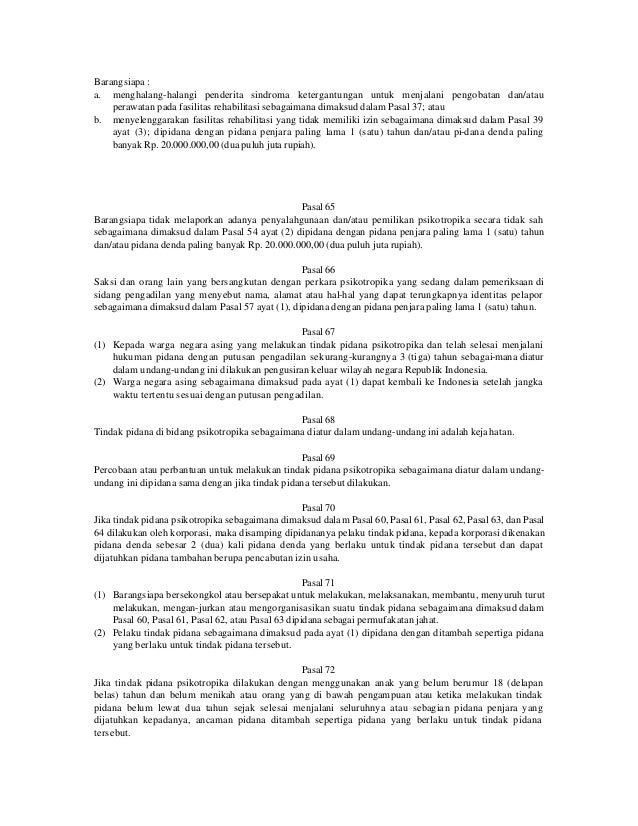 Uu No 5 Th 1997 Ttg Psikotropika
