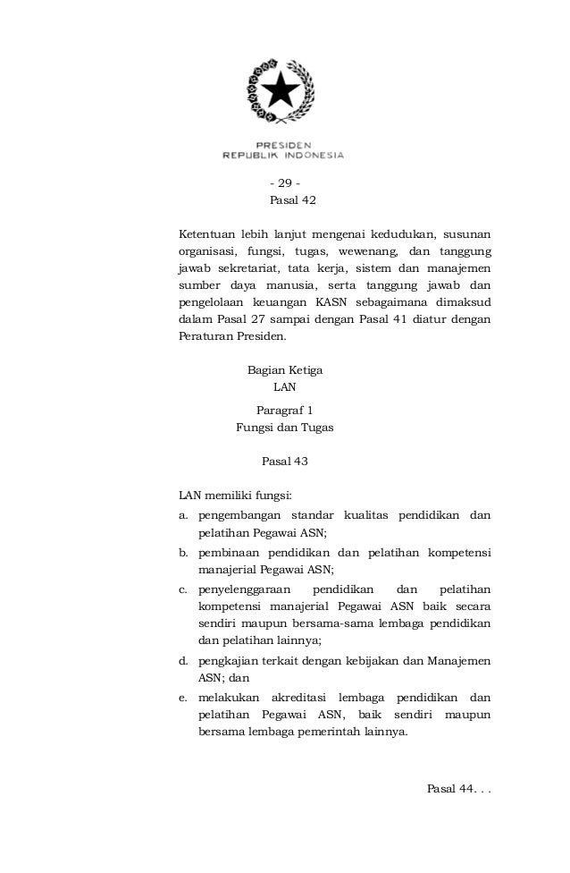 Undang Undang No 5 Tahun 2014 Tentang Aparatur Sipil Negara