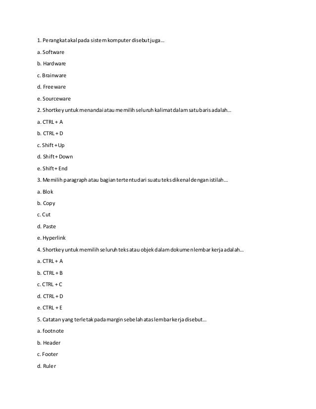 Soal UKK Semester II Kelas X