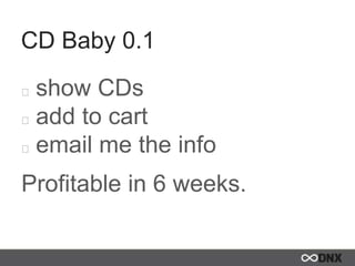 CD Baby 0.1
show CDs
add to cart
email me the info
Profitable in 6 weeks.
 