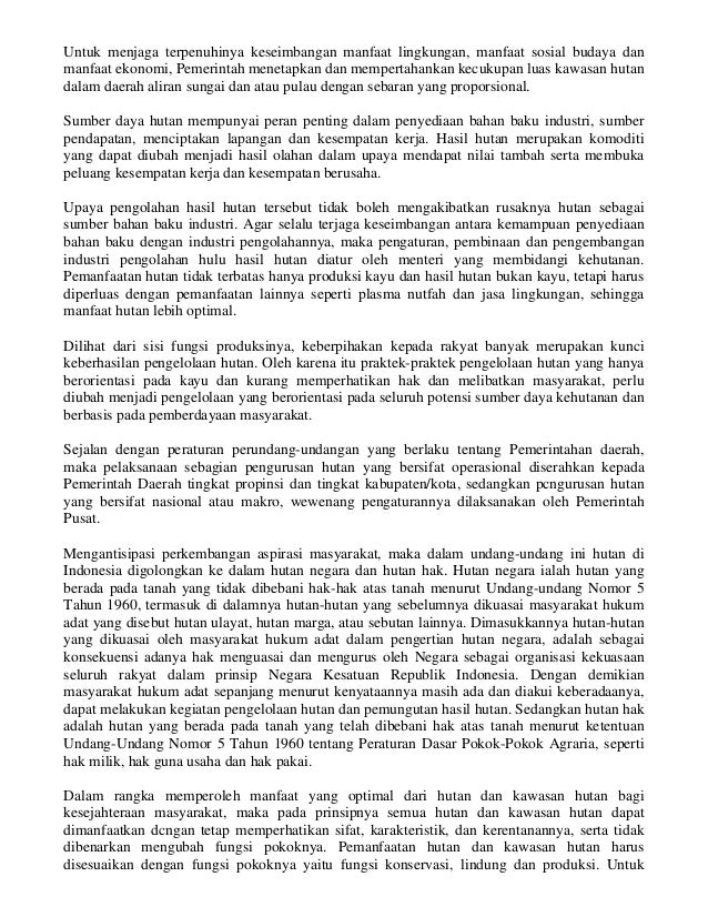 Uu Kehutanan No 41 Thn 1999