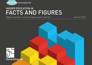 HIGHER EDUCATION IN

FACTS AND FIGURES
Higher education: a core strategic asset to the UK   Summer 2012
 