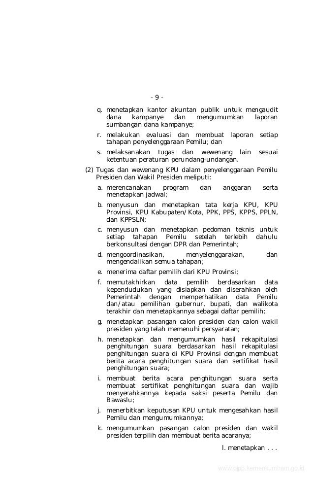 UU no.15 tahun 2011 tentang penyelenggaraan pemilu